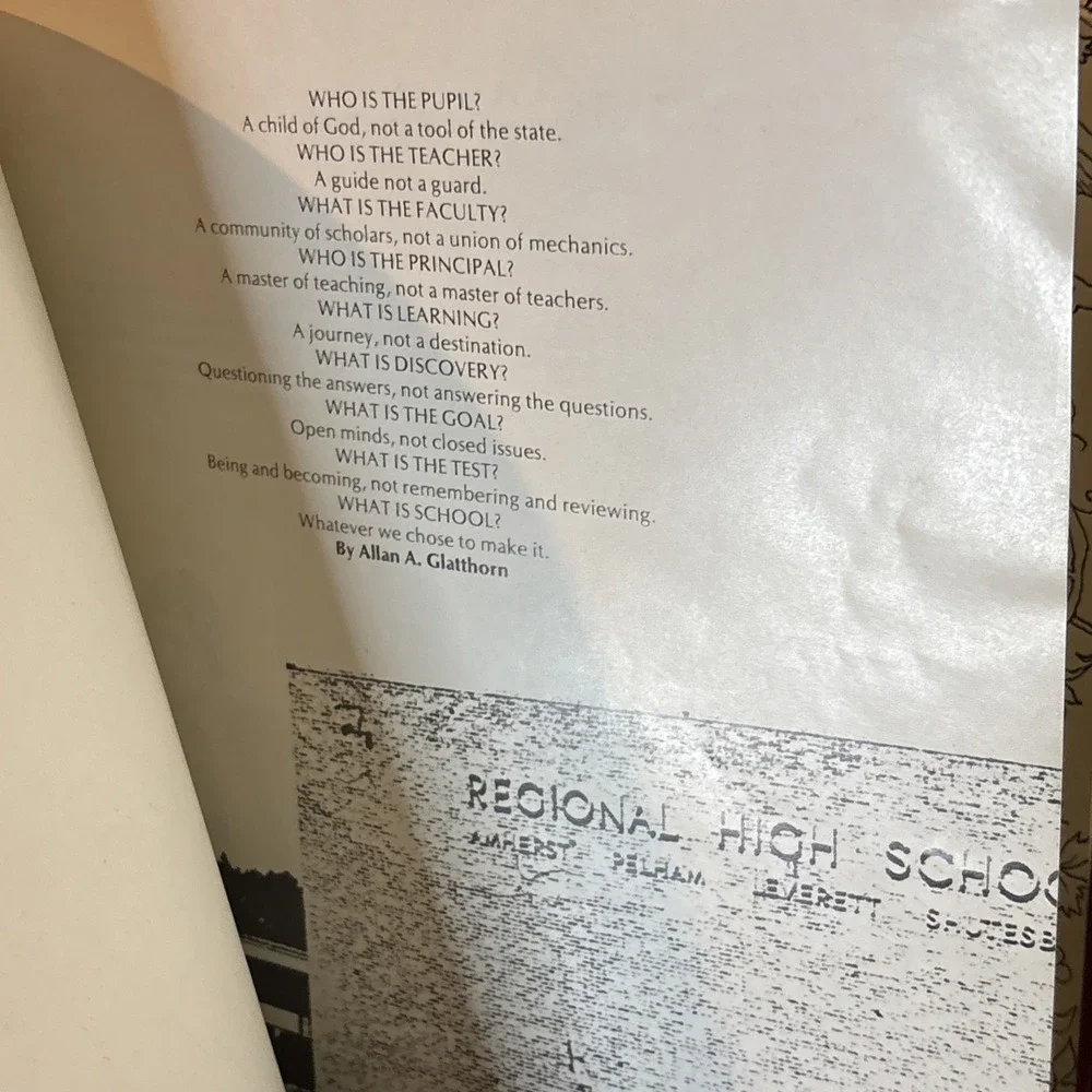 Vintage 1973 Amherst Regional High School MA Massachusetts Yearbook‎